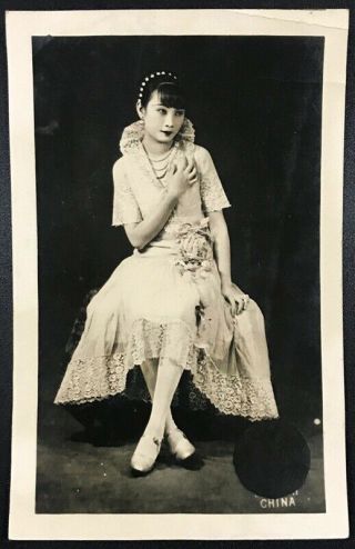 Antique Chinese Photograph Hu Die 胡蝶 China Hong Kong Shanghai Actress