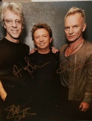 The Police Sting Hand Signed Autograph Signature 8 X 10 Photo W/