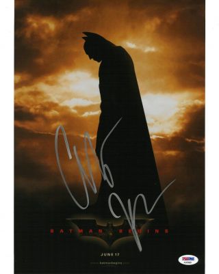 Christian Bale Signed Batman Authentic Autographed 11x14 Photo Psa/dna Ad65909