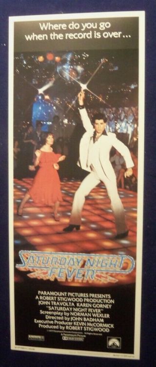 Saturday Night Fever 14x36 Rolled Near Movie Poster 1977 Insert