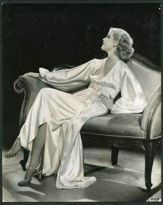 Anita Louise In Stunning Negligee 1935 Elmer Fryer Portrait Dblwt Photo