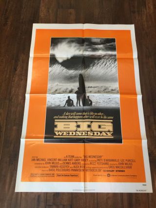 Big Wednesday 1978 27x41 Movie Poster Jan - Michael Vincent Surfing Movie