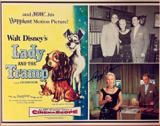 Lady And The Tramp: Peggy Lee Autographed 8x10 Promo Poster.  Includes 2 Coas.