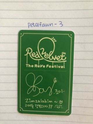 Joy Official Photocard Red Velvet Mini Album ‘The ReVe Festival ' Day 1 Kpop 2