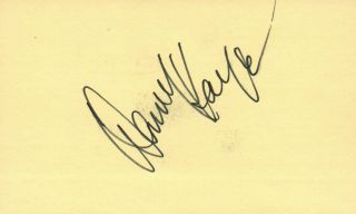 Danny Kaye Actor Comedian Singer 1976 Autographed Signed Index Card Jsa