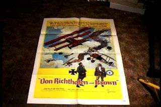 Von Richthofen And Brown Orig Movie Poster 1971 Biplanes Aviation Cool