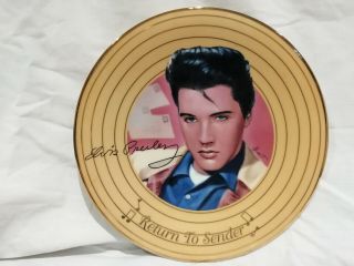 Elvis Presley Bradford Exchange 21cms Plate Return To Sender Solid Gold Elvis 98