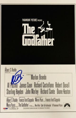 Al Pacino Signed 11 X 17 The Godfather Movie Poster Photo The Don - Psa Dna 1