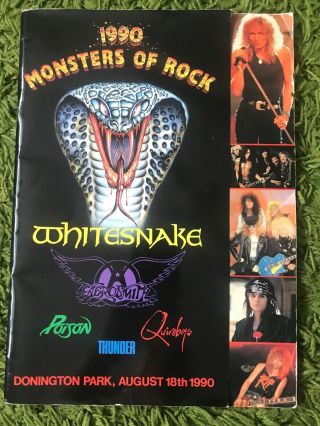 Monsters Of Rock 1990 Programme.  Whitesnake/aerosmith/thunder.