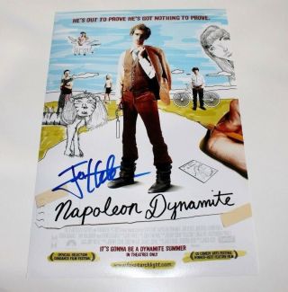 Actor Jon Heder Signed Napoleon Dynamite 12x18 Movie Poster Photo W/coa