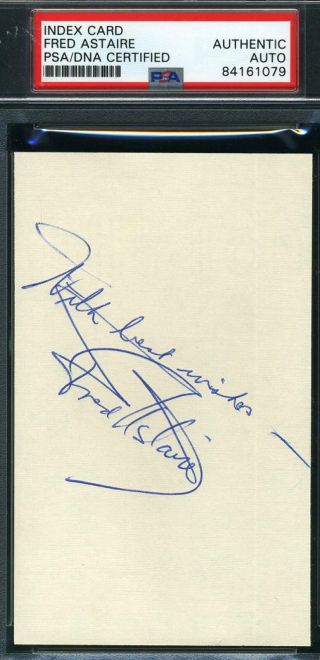 Fred Astaire Psa Dna Hand Signed 3x5 Index Card Authentic Autograph