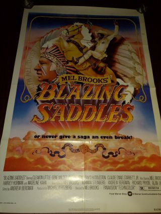 Blazing Saddles 27” X 40” Movie Poster Film One Sheet Mel Brooks