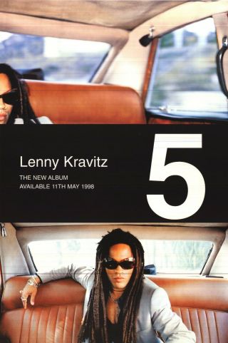 Music Poster Lenny Kravitz 5 1998 Promo 20x30 " Album Cover Vintage Nos