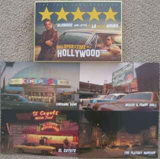 Once Upon A Time.  In Hollywood Fyc Promo 4 Postcards Custom Stamps Tarantino