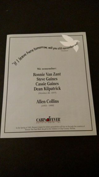 We Remember Ronnie Van Zant & Others 1993 Rare Print Promo Poster Ad