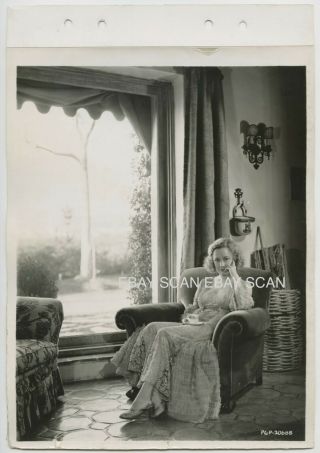 Miriam Hopkins At Home Vintage Linen Back Keybook Portrait Photo