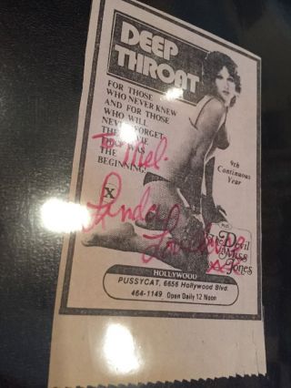 Linda Lovelace Signed Adult Star Deceased Deep Throat Ad XXX Autograph 2