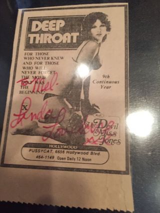Linda Lovelace Signed Adult Star Deceased Deep Throat Ad XXX Autograph 3