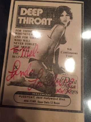 Linda Lovelace Signed Adult Star Deceased Deep Throat Ad XXX Autograph 4