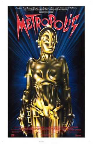 Metropolis (1926) Movie Poster Reissue 1984 - Single - Sided - Rolled
