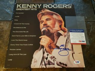 Kenny Rogers Autographed Signed Greatest Hits Lp Album Cover Psa Jsa Beckett