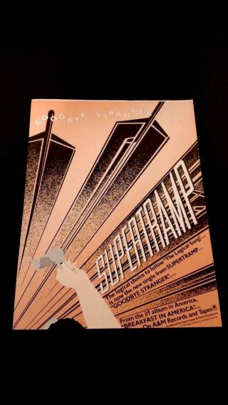 Supertramp " Goodbye Stranger " (1979) Rare Print Promo Poster Ad