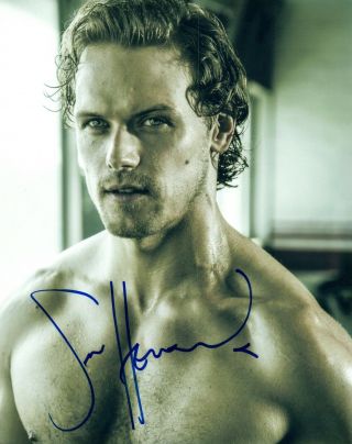 Sam Heughan Signed Autograph 8x10 Photo Outlander Actor Hot Shirtless Pose