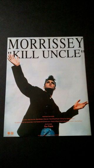 Morrissey " Kill Uncle " (1991) Rare Print Promo Poster Ad