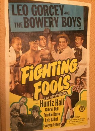 Bowery Boys Fighting Fools Vintage Movie Poster 1949