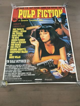 Pulp Fiction Printed In England Subway Promo Movie Poster 40”x60” G,