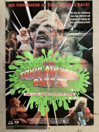 The Toxic Avenger Pt Iii Rare Roadshow Vhs Era Video Poster Troma Horror Movie