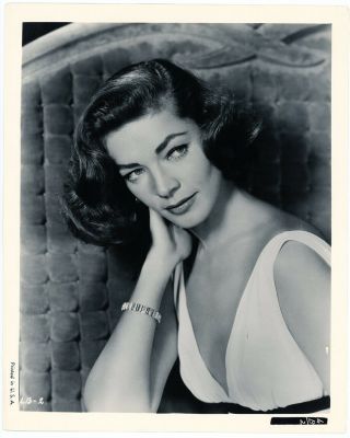 Refined Hollywood Regency Beauty Lauren Bacall Vintage 1950s Portrait Photograph