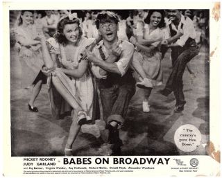 Babes On Broadway 1941 Lobby Card Judy Garland Mickey Rooney Dancing