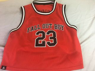 Fall Out Boy Chicago Bulls 23 Immortals Jersey Concert Tour Shirt Crop Xl