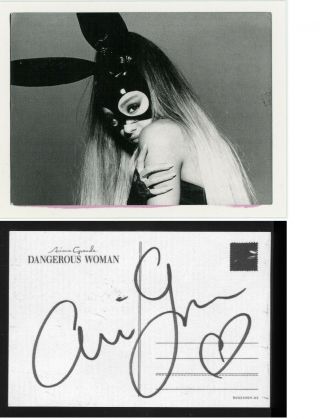 Ariana Grande Signed Autographed Dangerous Woman Photo Postcard