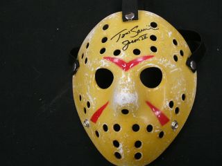 Tom Savini Signed Hockey Mask Jason Voorhees Friday The 13th Part 4 Autograph