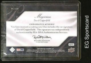 2010 Upper Deck Prominent Cut Autograph David Copperfield (19/19) Great Magician 2