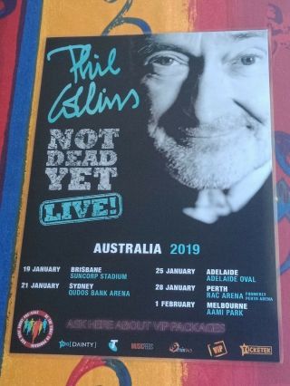 Phil Collins - 2019 Australia Tour Poster - Laminated - Not Dead Yet Tour Poster