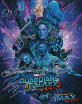 Guardians Of The Galaxy Cast X 6 Autograph - 8x10 Hologram Liquidation