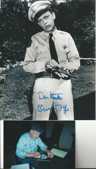 Andy Griffith Show Don Knotts Autographed 8x10 Photo Bonus Of Signing