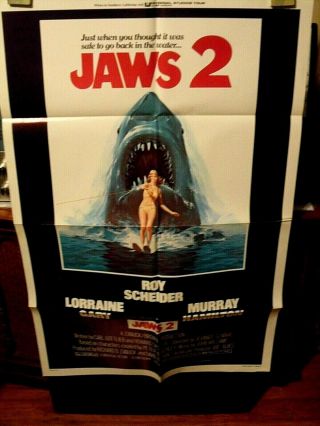 Jaws 2 1978 One - Sheet Movie Poster Roy Scheider Bruce The 2nd