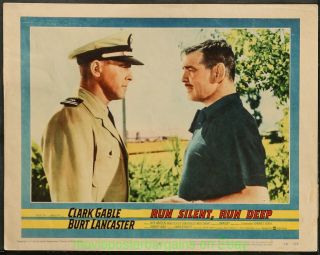 Run Silent Run Deep Lobby Card 11x14 Inch Size Movie Poster Clark Gable 4 Card 