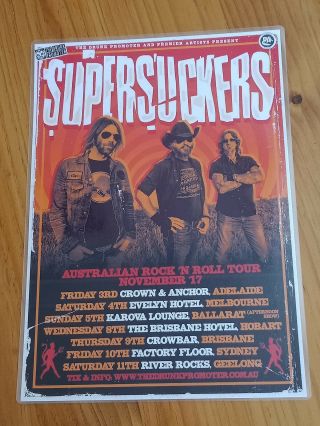 Supersuckers - 2017 Australia Tour - Laminated Promo Tour Poster