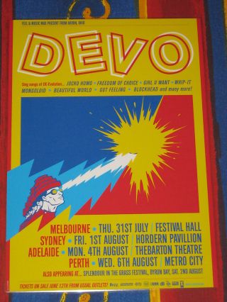 Devo - 2008 Australian Laminated Promotional Tour Poster -