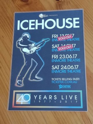 Icehouse - 2017 Australia Tour - Laminated Promo Tour Poster