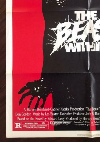 THE BEAST WITHIN 1982 Philippe Mora Horror Sci Fi Insect MOVIE POSTER 4