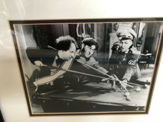 The Three Stooges Framed 8 X 10 Photo Display 13 X 15 Shooting Pool