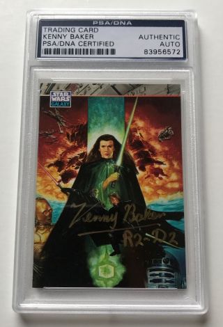 1994 Topps Star Wars Galaxy R2 - D2 Kenny Baker Signed Auto Card Psa/dna