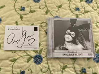 Ariana Grande Dangerous Woman Signed Postcard With Cd