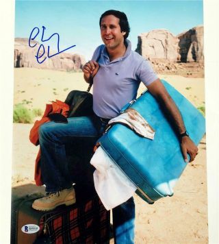 Chevy Chase Clark Griswold Autograph Vacation Signed 11x14 Photo Bas Beckett